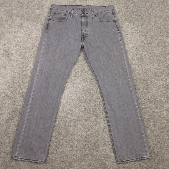 Levi's Other - Levis Jeans Mens 33x20 Gray 501 Button Fly Original Straight Denim Pants